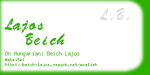 lajos beich business card